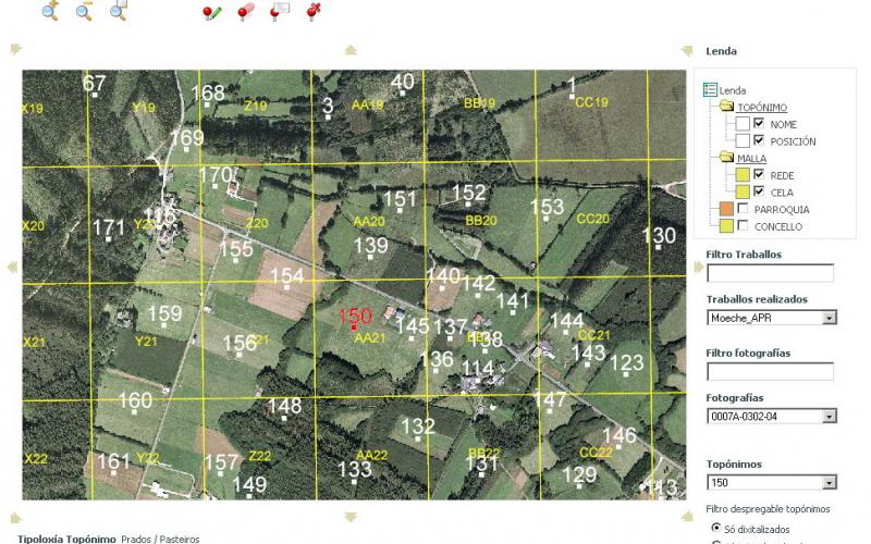Fase 5: Dixitalización dos topónimos na ortofoto